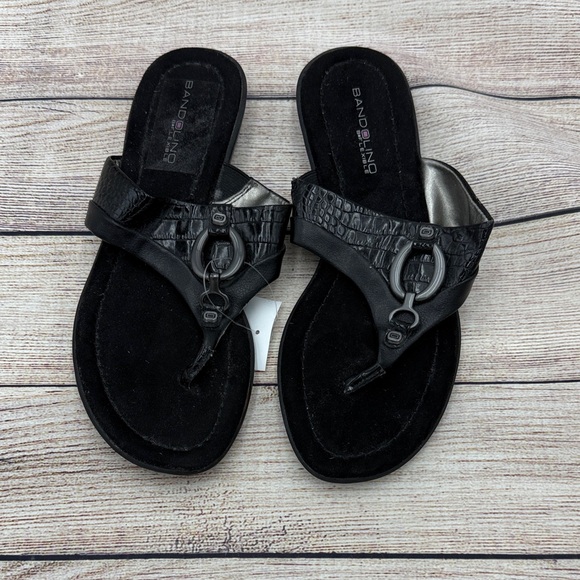 Bandolino Shoes - Bandolino Black Croc-Embossed Women's Sandals